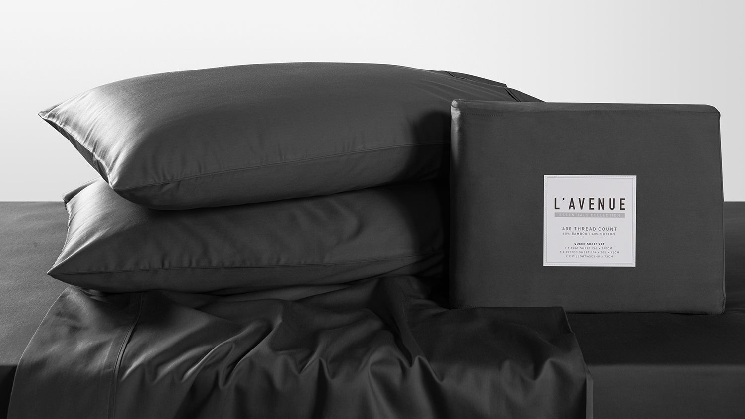 400TC Bamboo Cotton Charcoal Sheet Set by L'Avenue