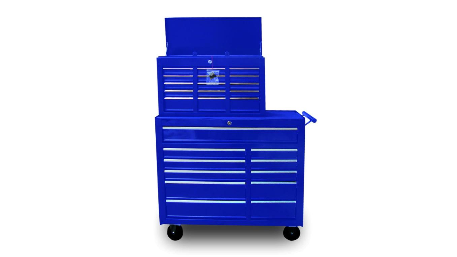 TSB Living 11 Drawer Rolling Tool Cabinet & 9 Drawer Chest Combo - Blue