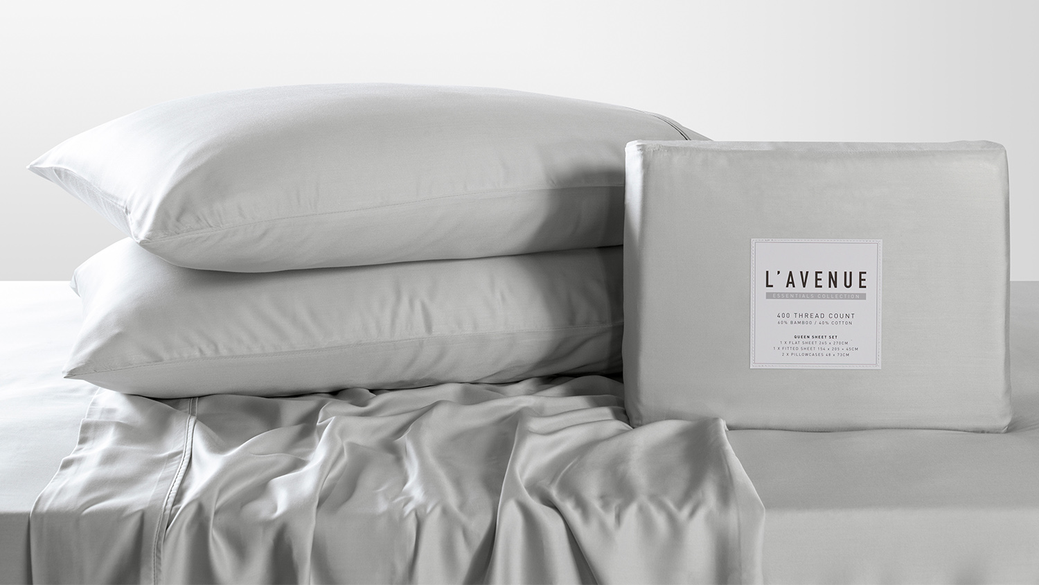 400TC Bamboo Cotton Silver Sheet Set by L'Avenue