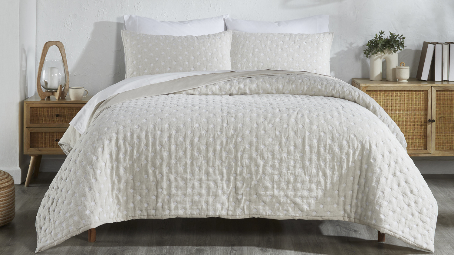 Clevedon Natural European Pillowcase by L'Avenue