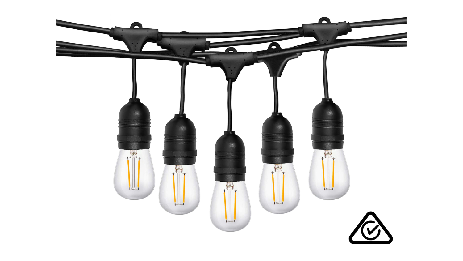 TSB Living Suspended Socket LED Festoon Light String S14 11W 17m - Warm White