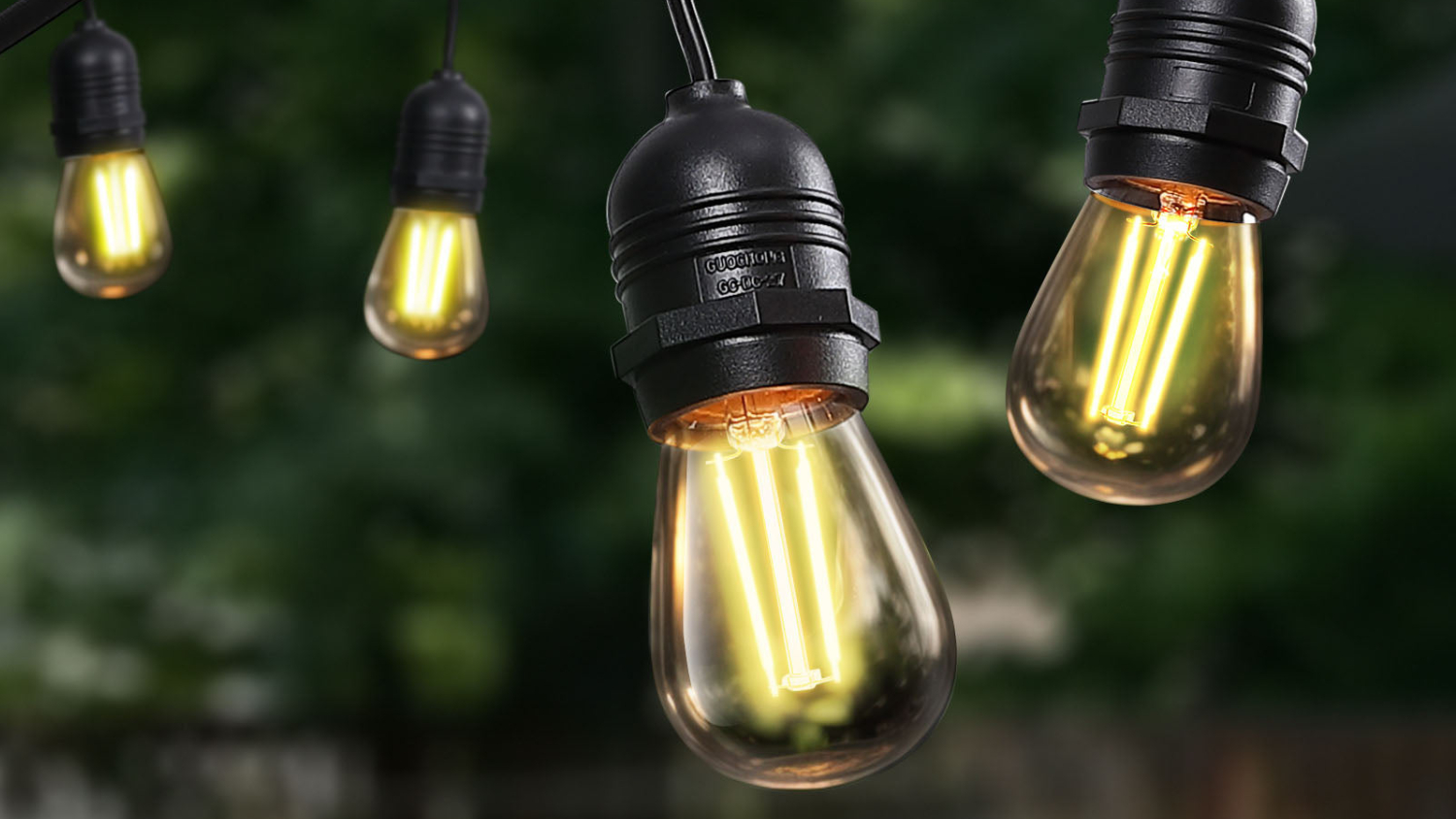 TSB Living Suspended Socket LED Festoon Light String S14 11W 17m - Warm White