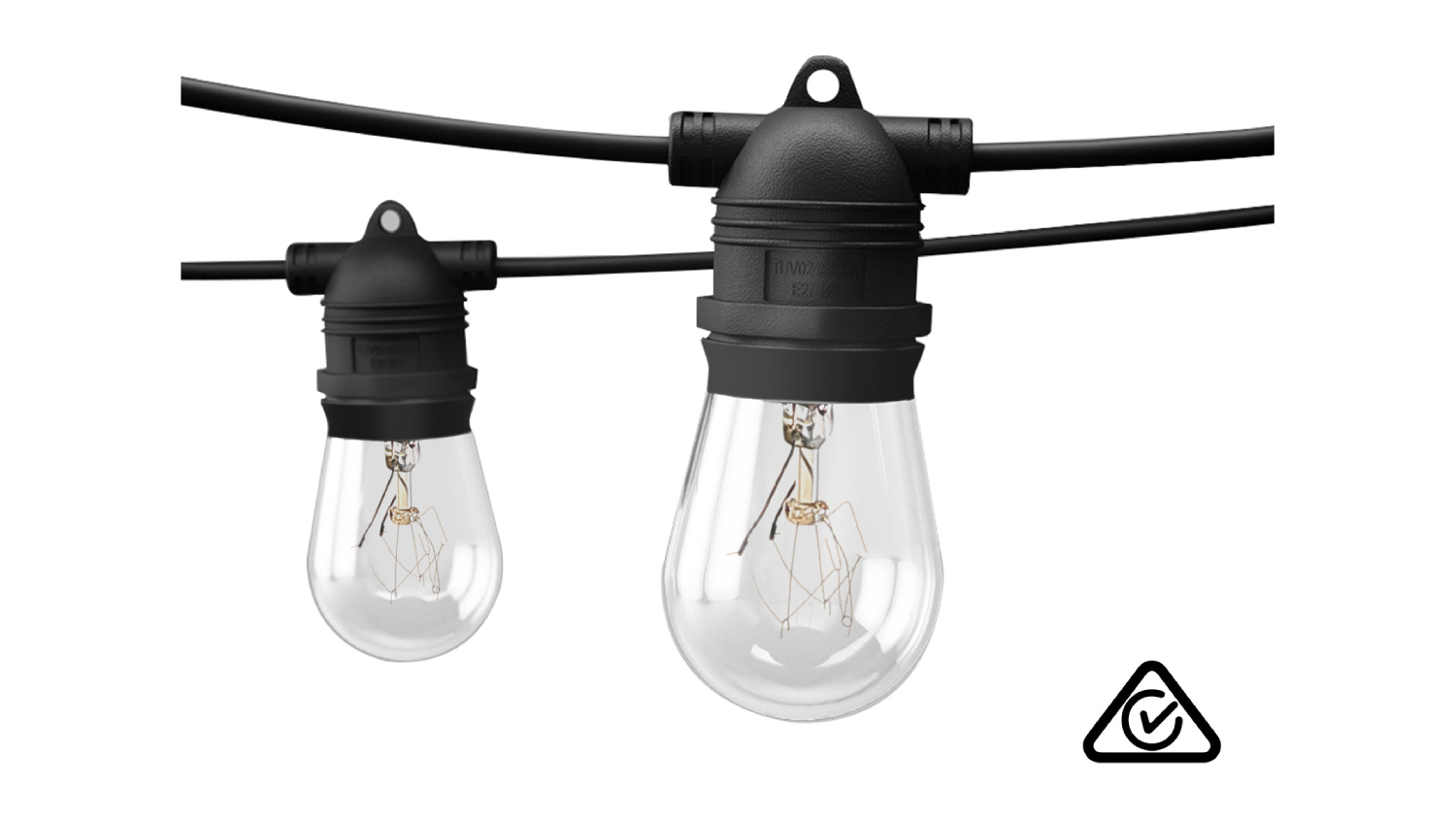 TSB Living Fixed Socket Tungsten Festoon Light String S14 11W 22m - Warm White