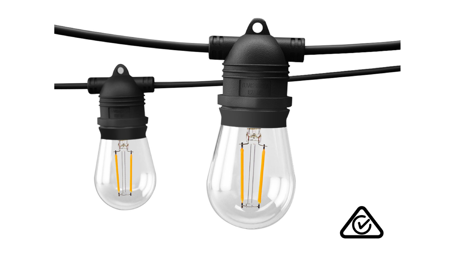 TSB Living Fixed Socket LED Festoon Light String S14 11W 22m - Warm White