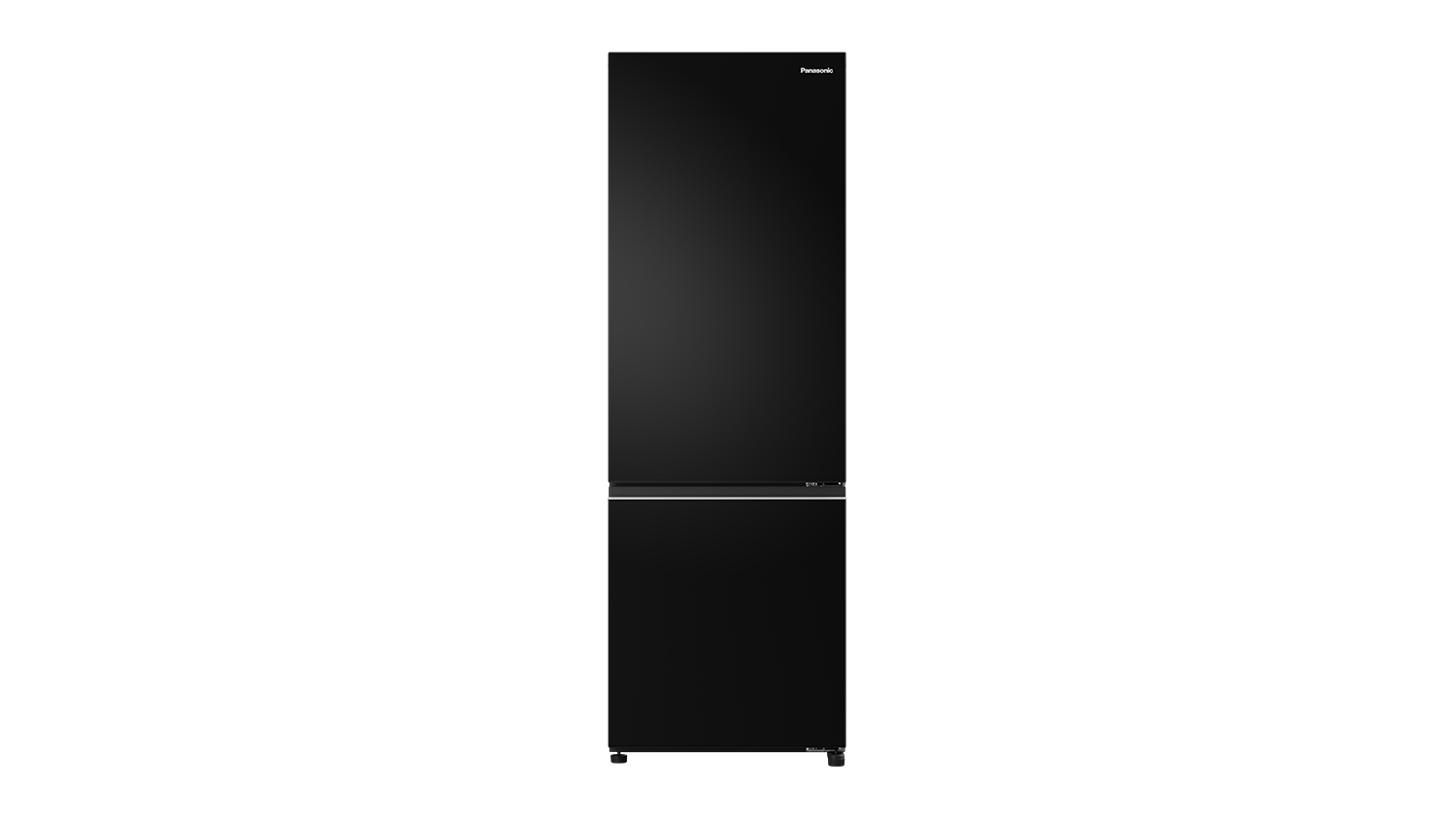 Panasonic 332L Bottom Mount Fridge Freezer - Black Gloss Steel (NR-BV361BPKA)