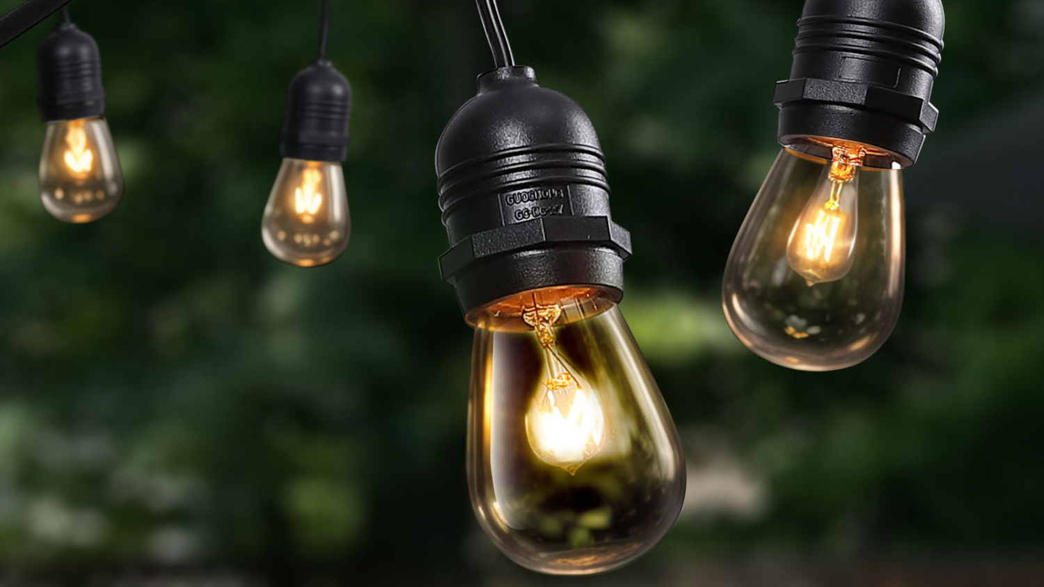 TSB Living Suspended Socket Tungsten Festoon Light String S14 11W 12m - Warm White