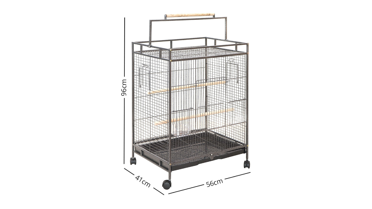 TSB Living Wheeled Travel Bird Cage with External Perch 56 x 41 x 96cm