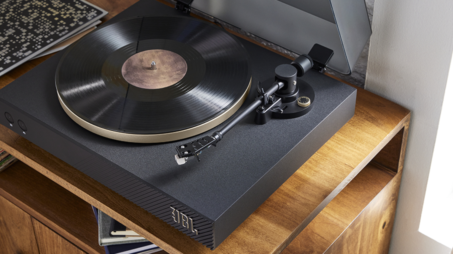 JBL Spinner Belt Driven Turntable with Bluetooth - Black/Gold (JBLSPINNERBTGLDAS)