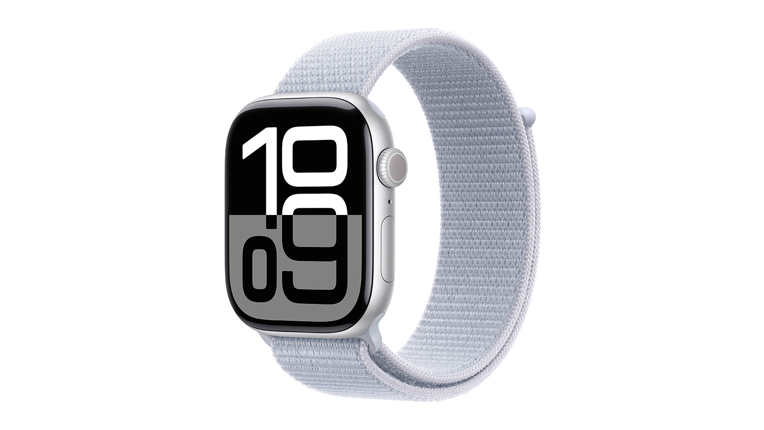Apple Watch Series 10 - Silver Aluminium Case with Blue Cloud Sport Loop (46mm, GPS, Bluetooth)