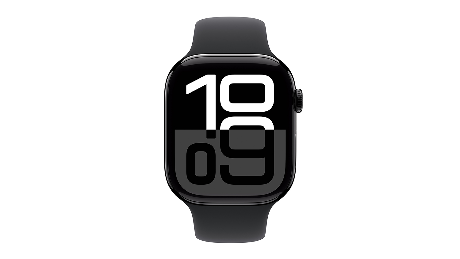 Apple Watch Series 10 - Jet Black Aluminium Case with Black Sport Band (46mm, GPS, Bluetooth, Medium-Large)