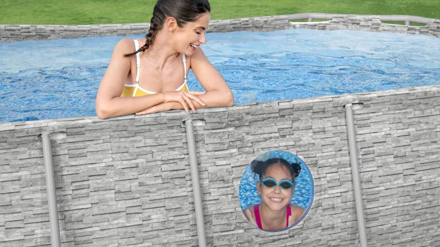 Bestway PowerSteel Ovular Above Ground Pool 4.27 x 2.50 x 1m with Filter Pump, Ladder
