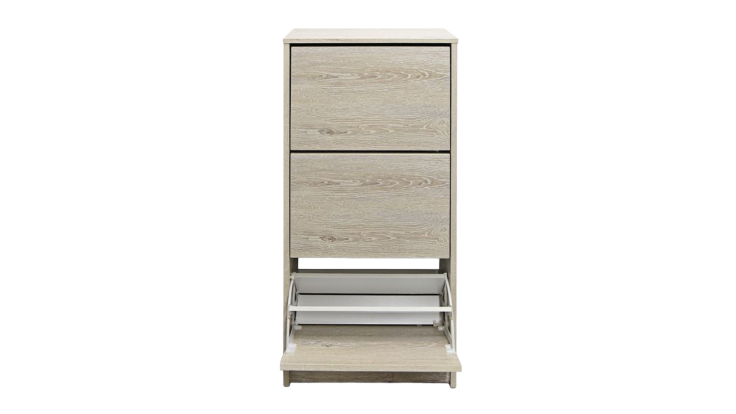TSB Living "Enkel" 3-Drawer Tall Shoe Cabinet - Ivory Oak