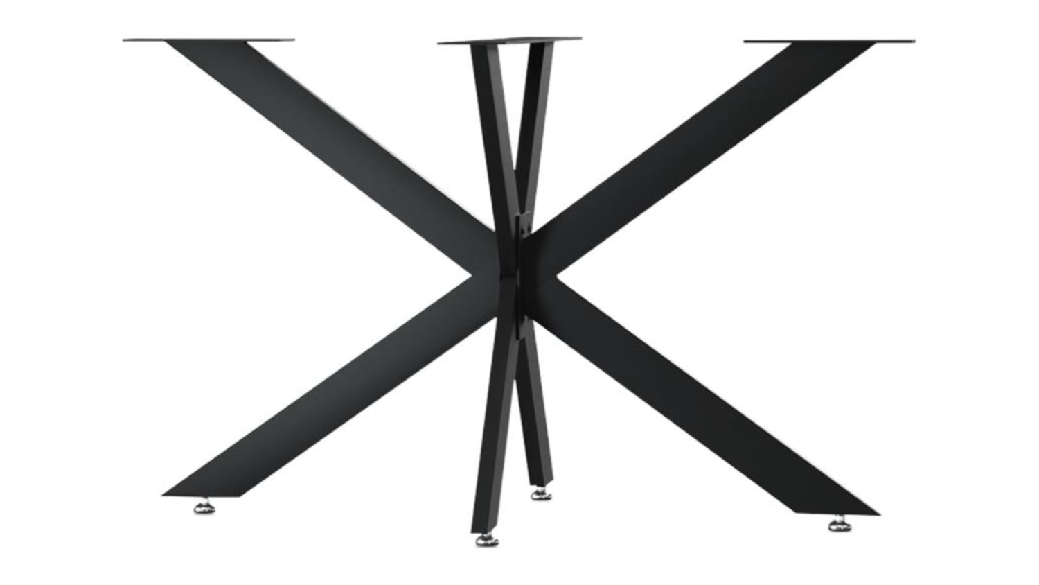 TSB Living Starburst Crossbeam Table Leg with Pre-Drilled Holes. - Matte Black