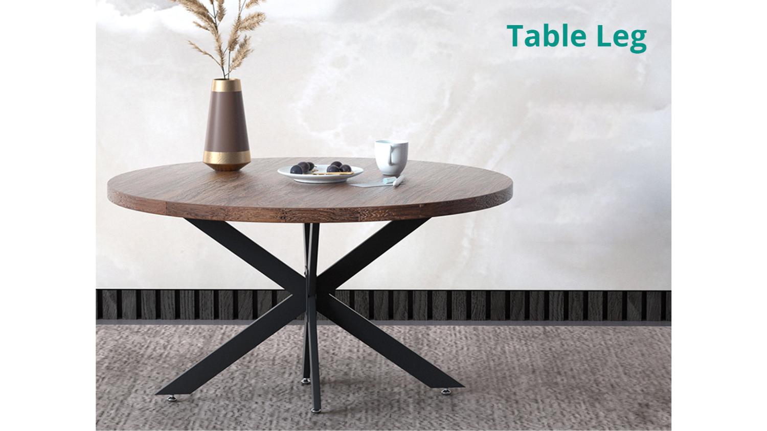 TSB Living Starburst Crossbeam Table Leg with Pre-Drilled Holes. - Matte Black