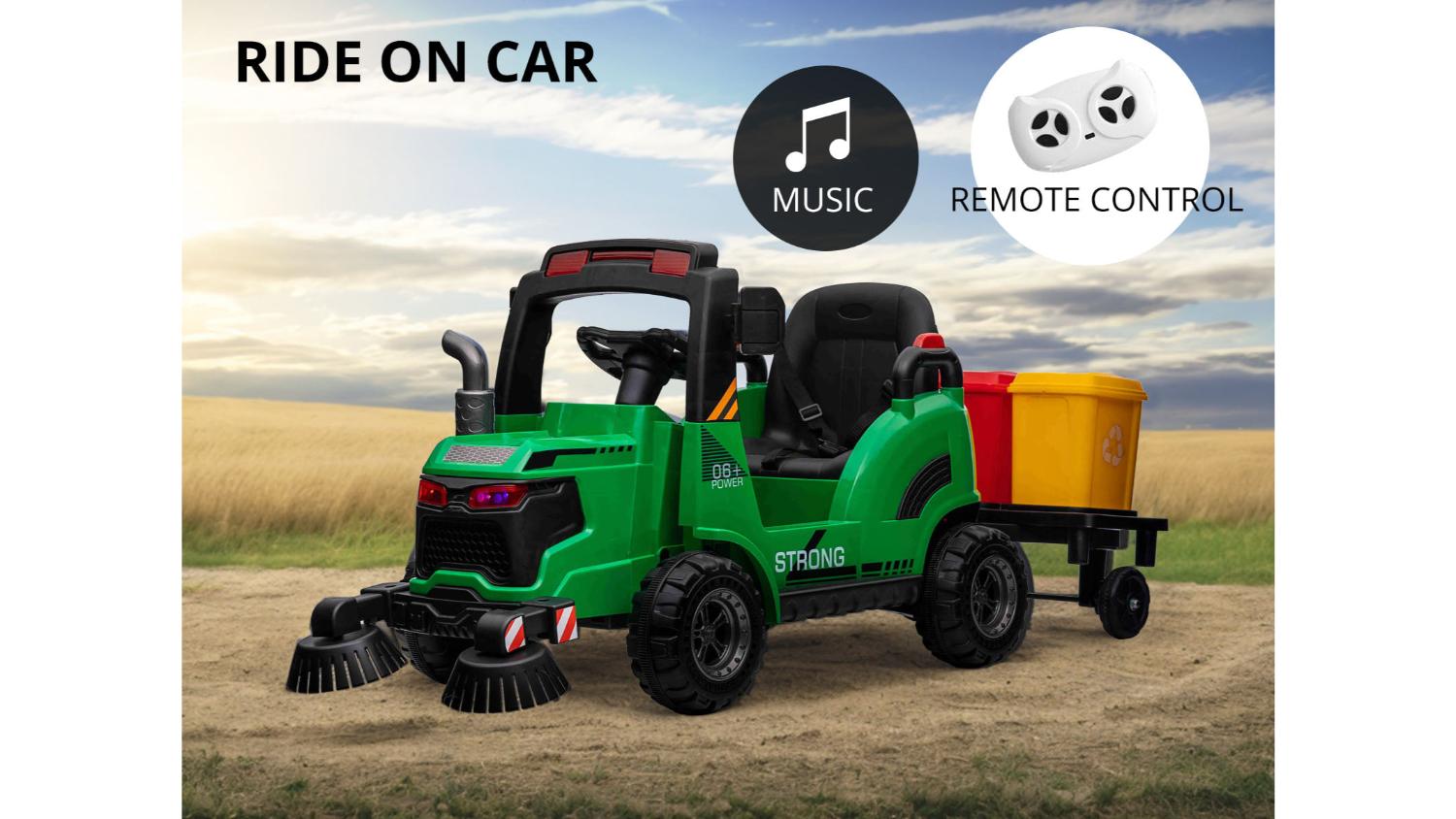 TSB Living Ride On Car - Street Sweeper with Trailer, Rubbish Bins