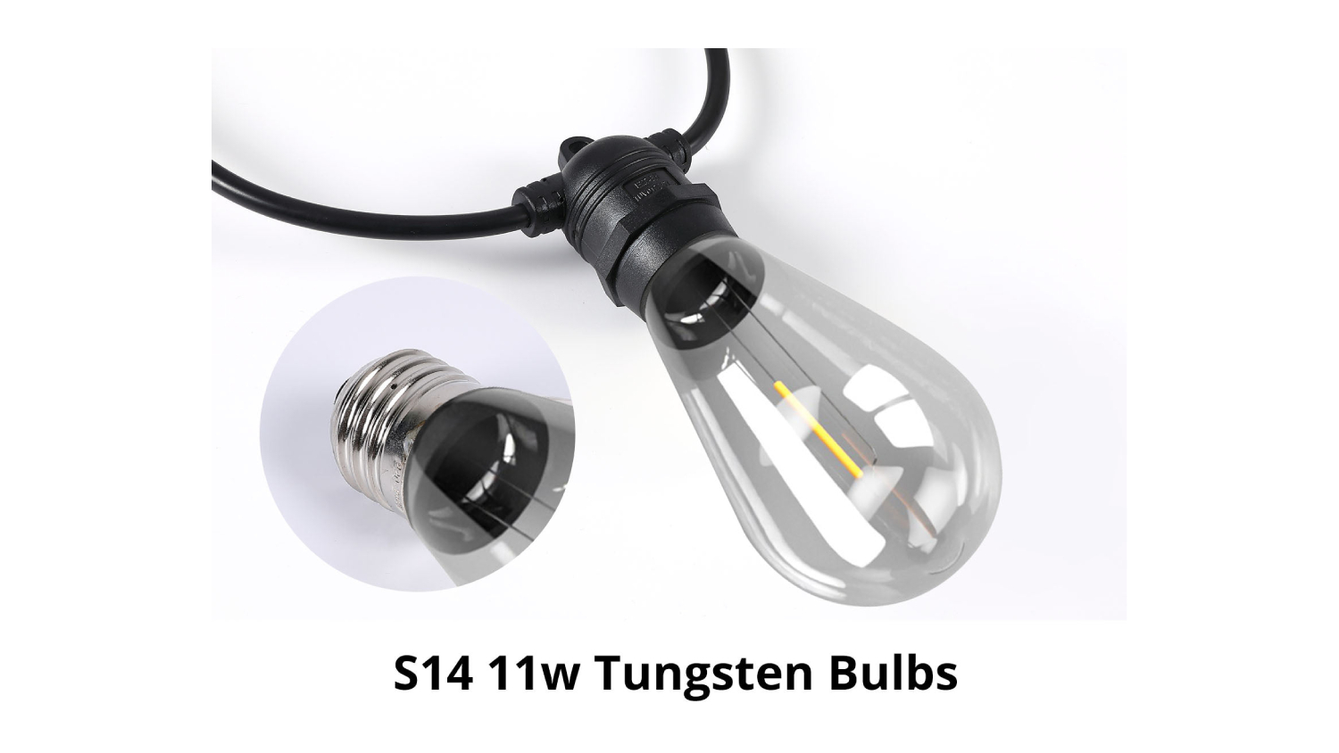 TSB Living Fixed Socket LED Festoon Light String ST64 11W 22m - Warm White