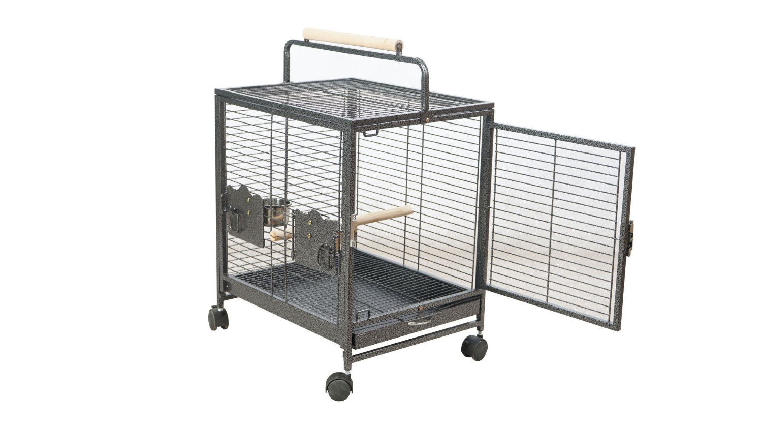 TSB Living Wheeled Travel Bird Cage with External Perch 52 x 42 x 75cm
