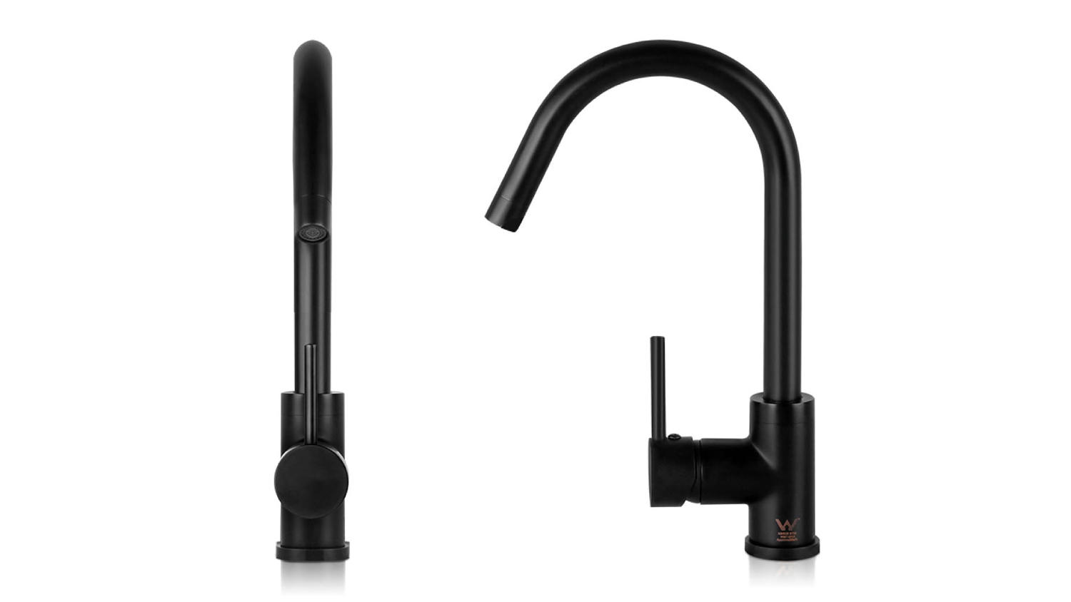 TSB Living Rounded Swivel Kitchen Mixer Tap 32 x 18cm - Black