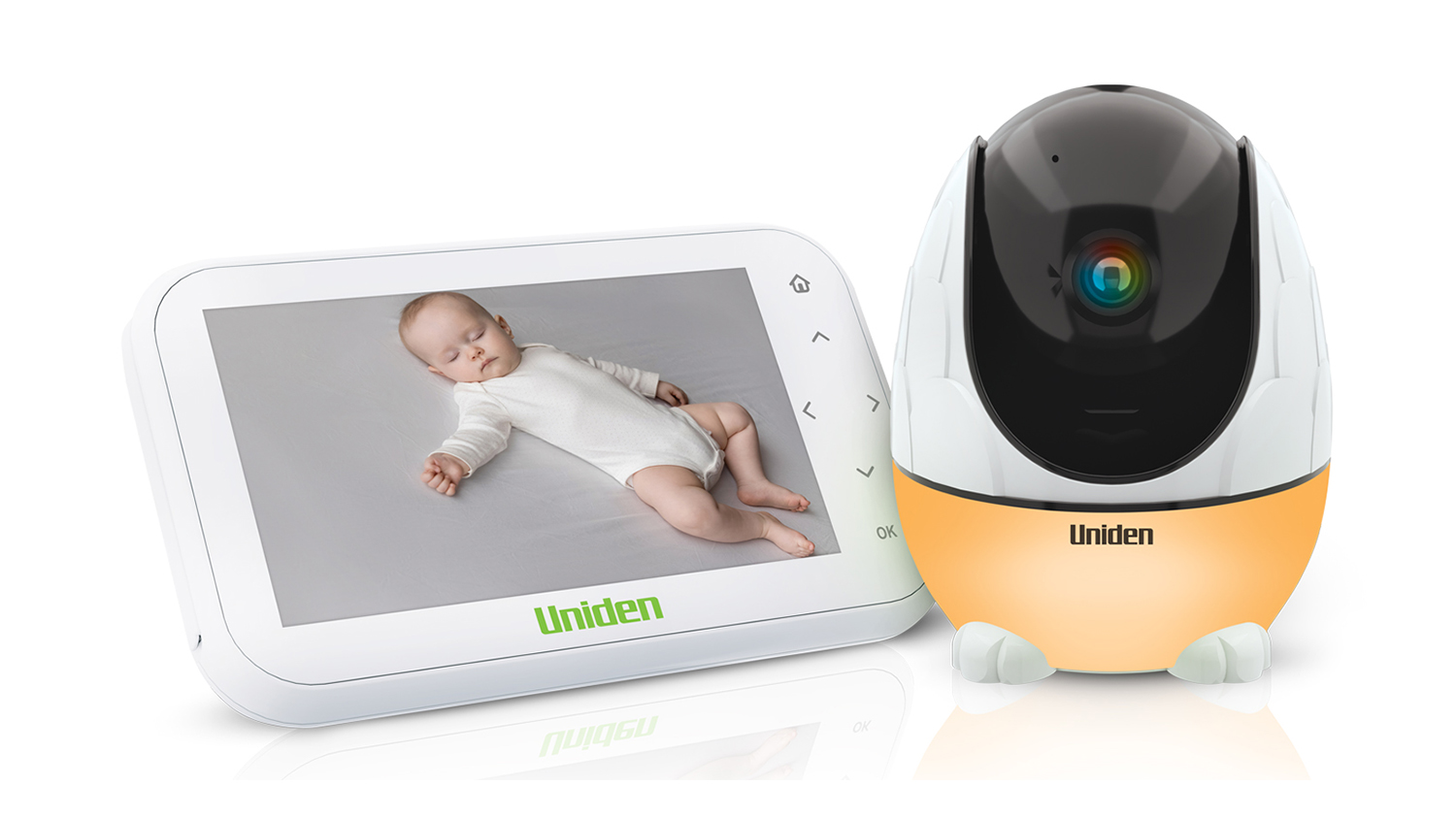 Uniden HD Wireless Pan & Tilt Camera with 4.3" Baby Monitor - White (BW 3531)