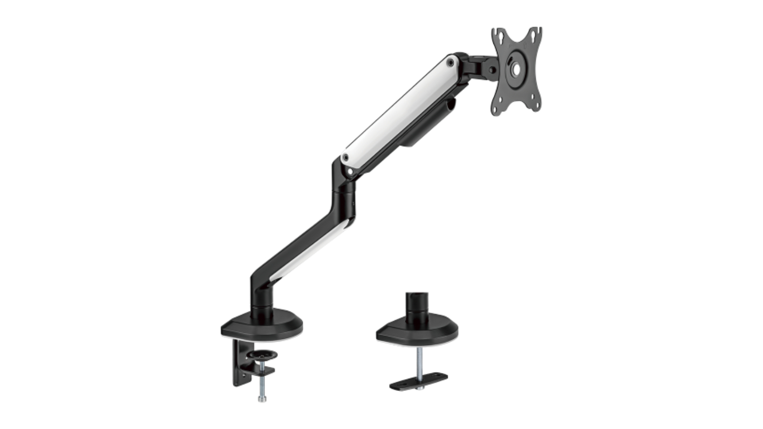 Konic Elemental Spring Assisted Single Screen Minitor Arm for 17"-32" with Cable  Management - White