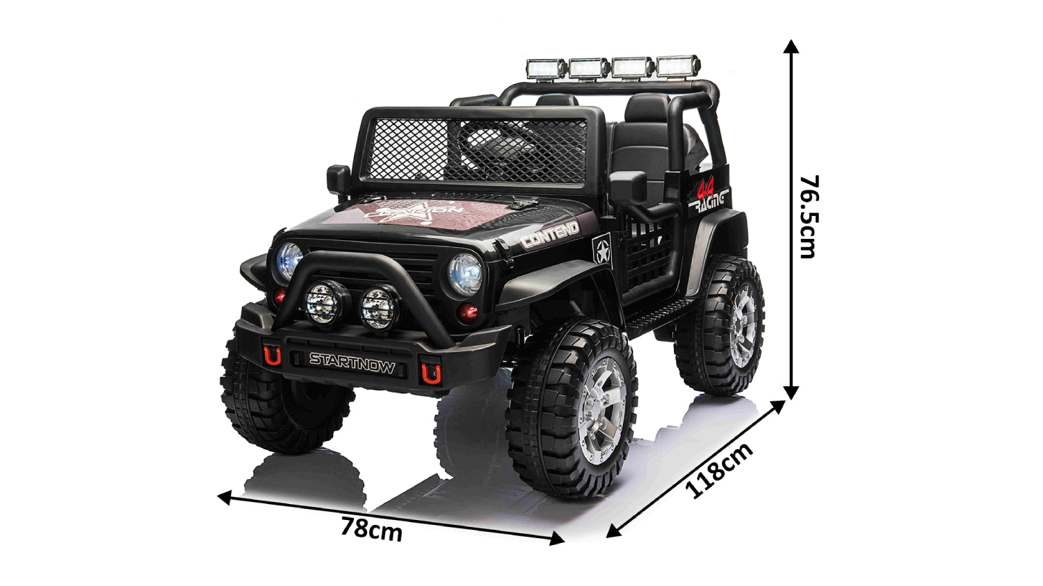 TSB Living Ride On Car - 2-Seater Rugged 4WD Inspired (Black)