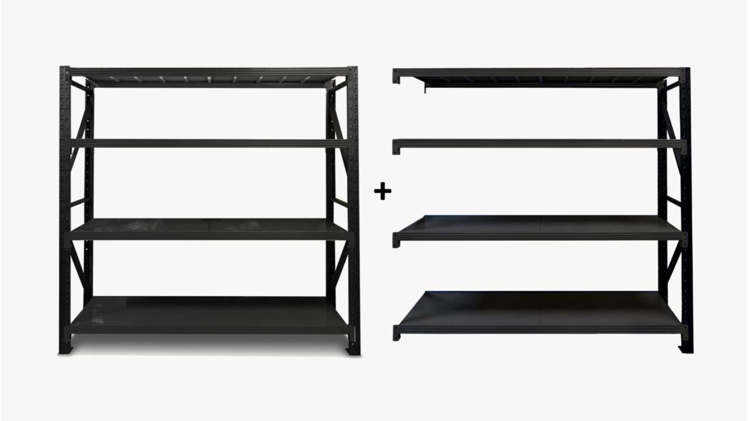 TSB Living 4-Tier Longspan Shelving Add-On Unit 1.5m - Black