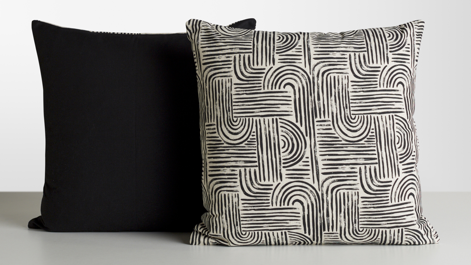 Geo Black Square Cushion by L'Avenue