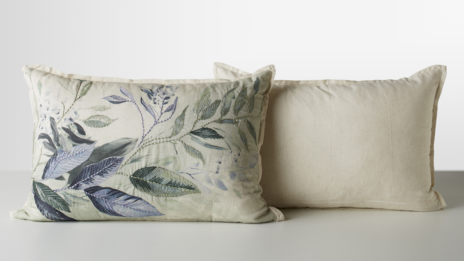 Oil Floral Embroidered Breakfast Cushion by L'Avenue