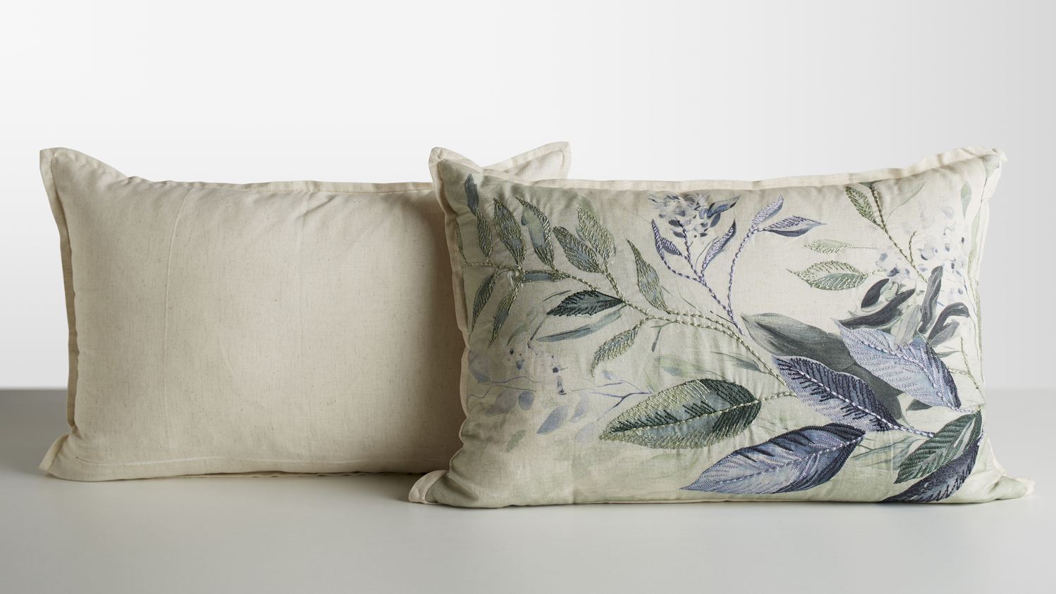 Oil Floral Embroidered Breakfast Cushion by L'Avenue