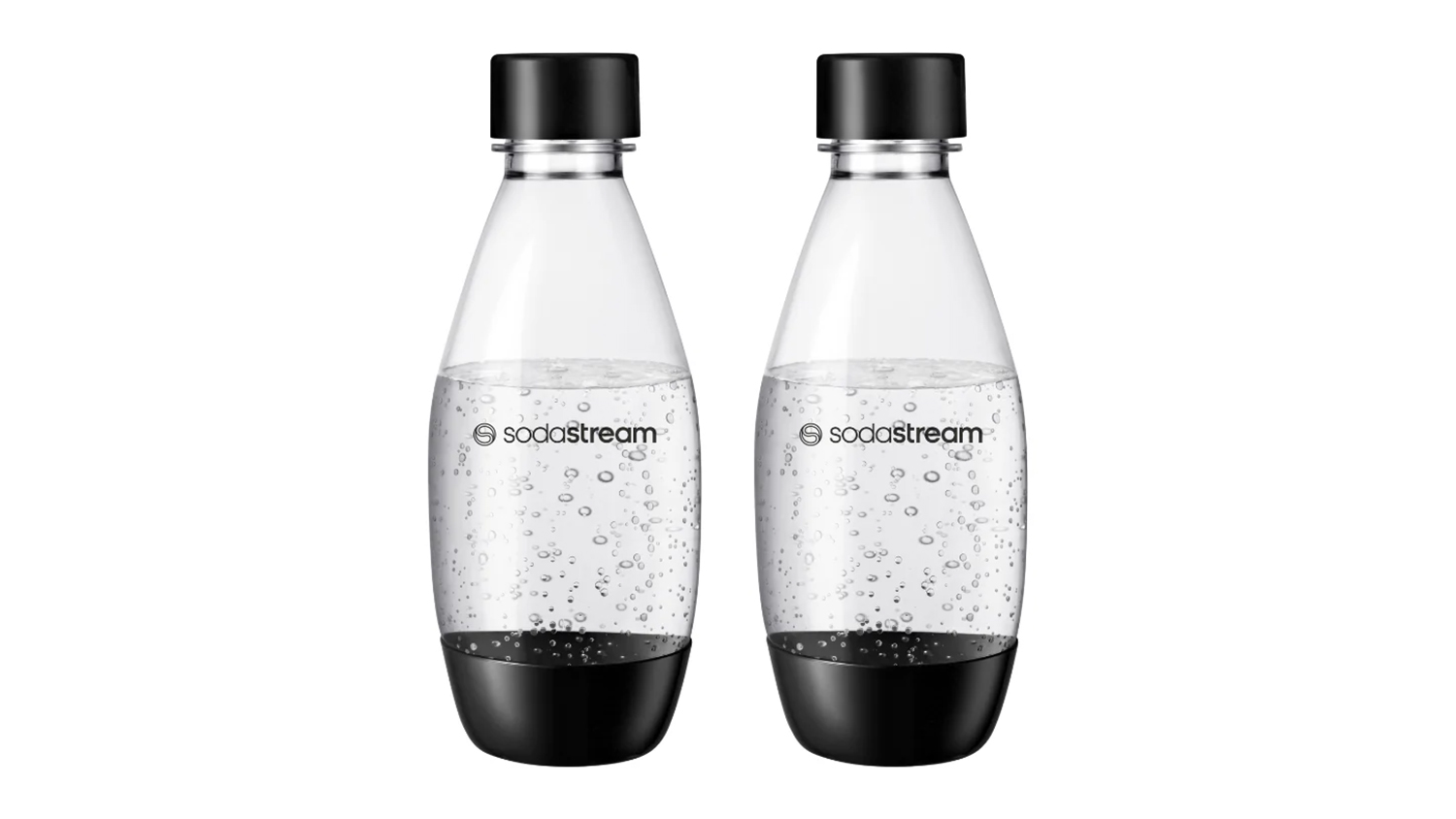Set of two transparent SodaStream bottles