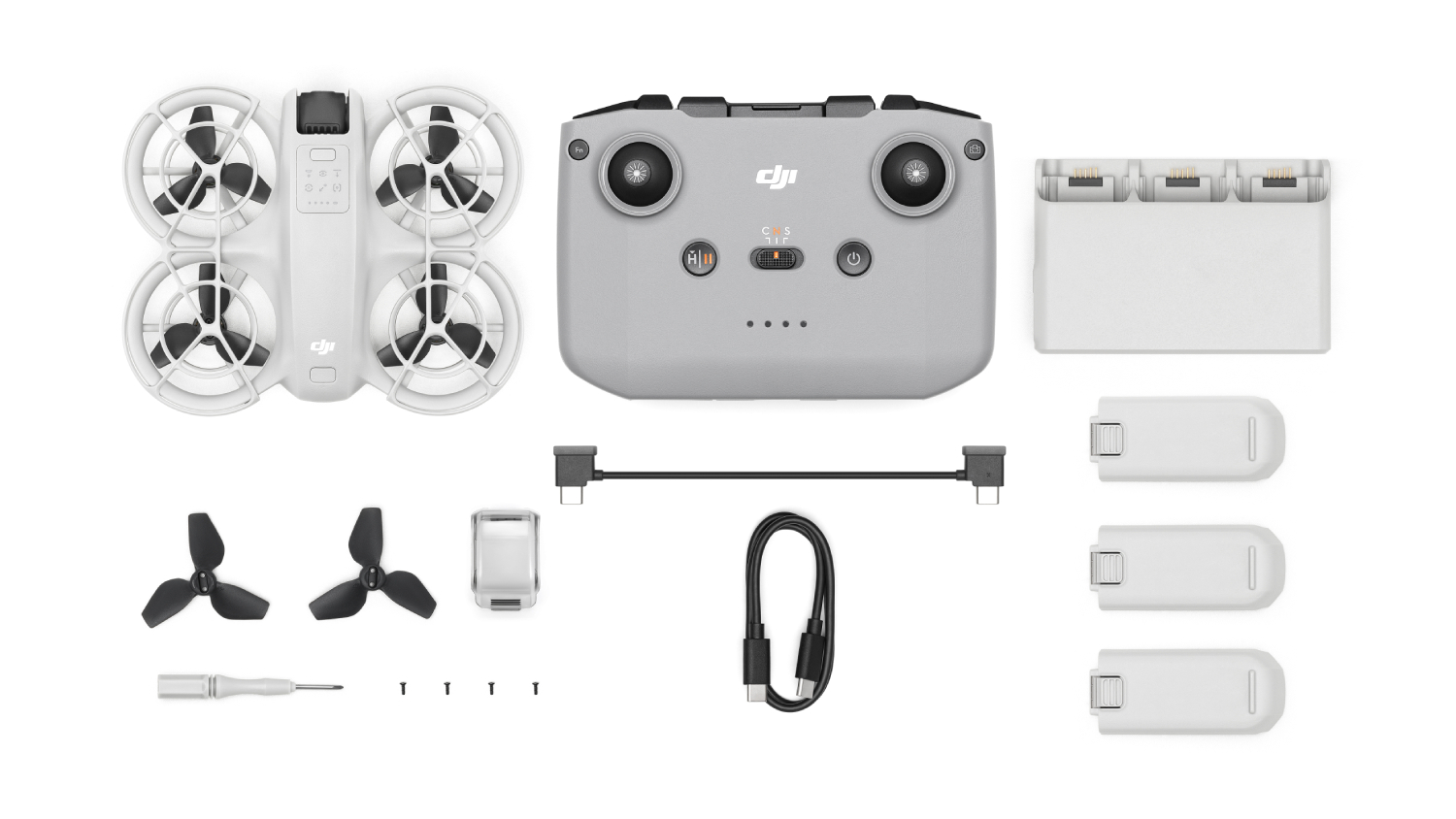 DJI Neo Drone Fly More Combo with DJI RC-N3 Remote Control - White