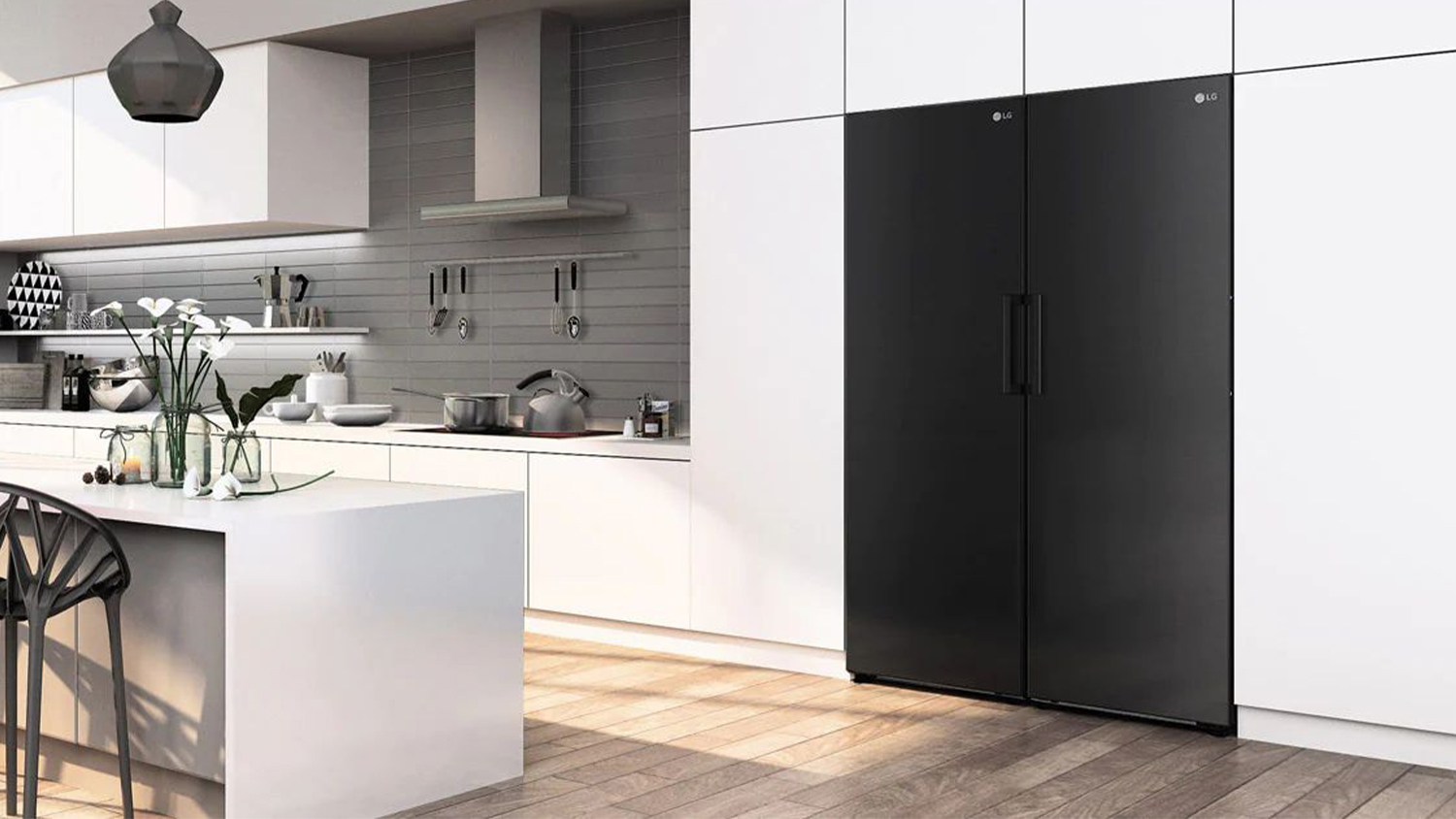 LG 386L Single Door Right Hand Fridge - Matte Black