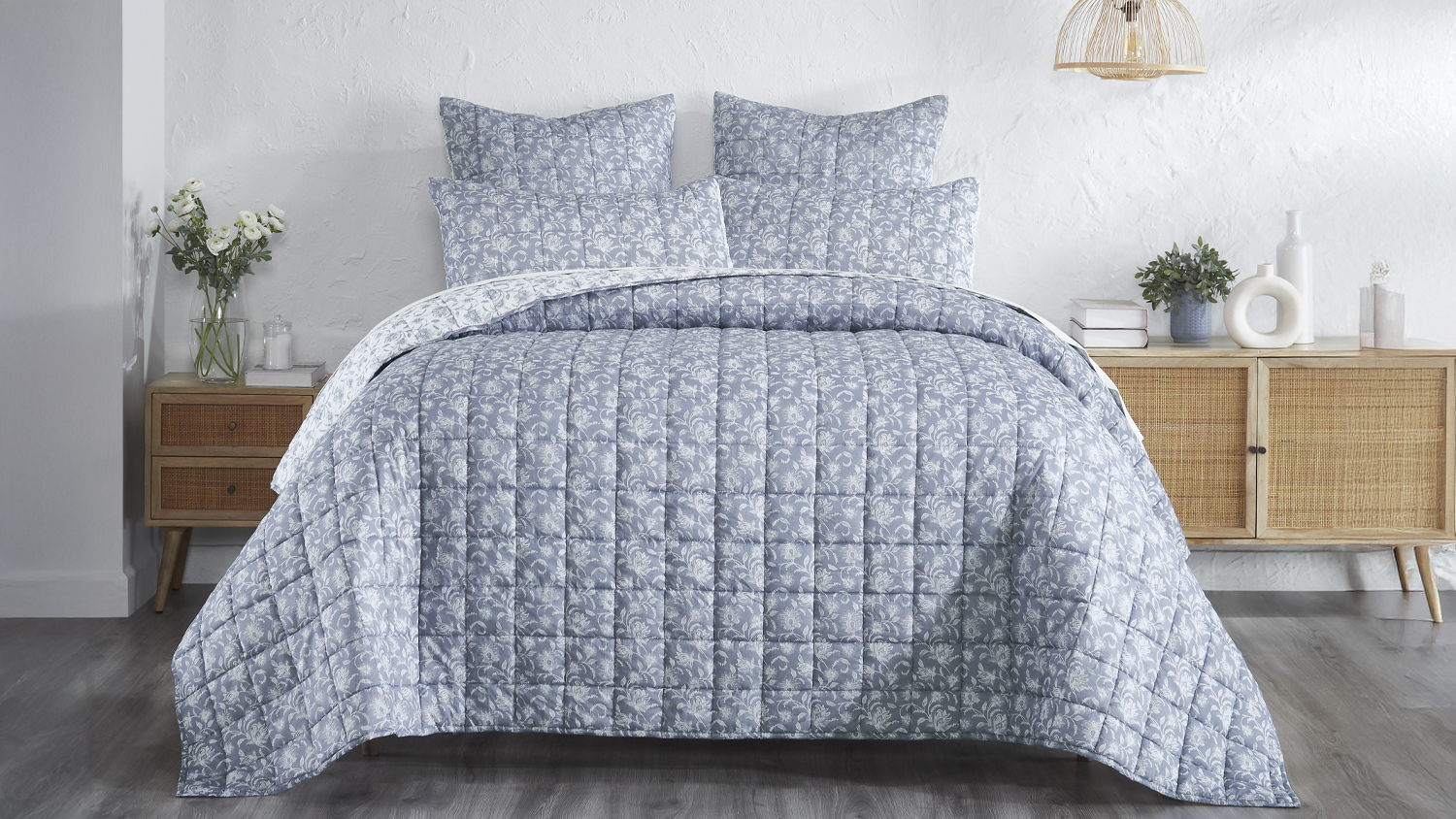 Balsam Navy Coverlet Set by L'Avenue