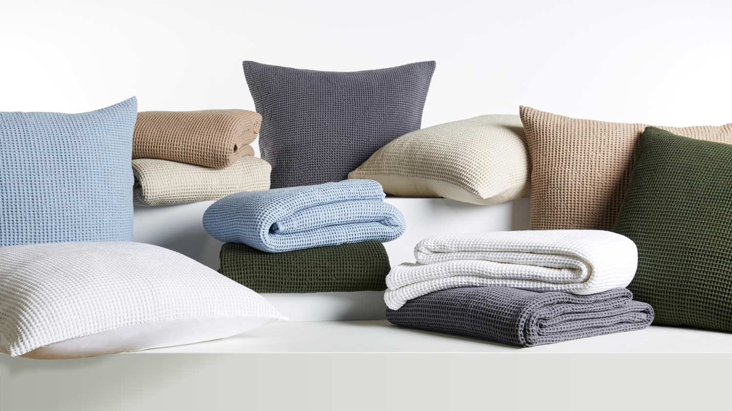 Waffle European Pillowcases and Blankets by L'Avenue