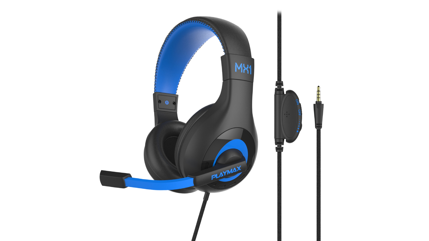Playmax MX1 Wired Over-Ear Universal Gaming Headset - Black/Blue