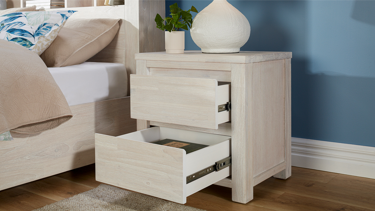 Palm Beach 2 Drawer Bedside Table