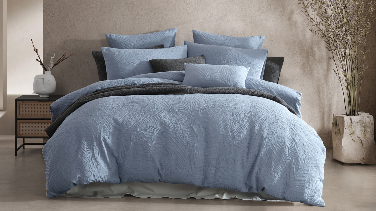 Kaia Slate Duvet Cover Set by Platinum