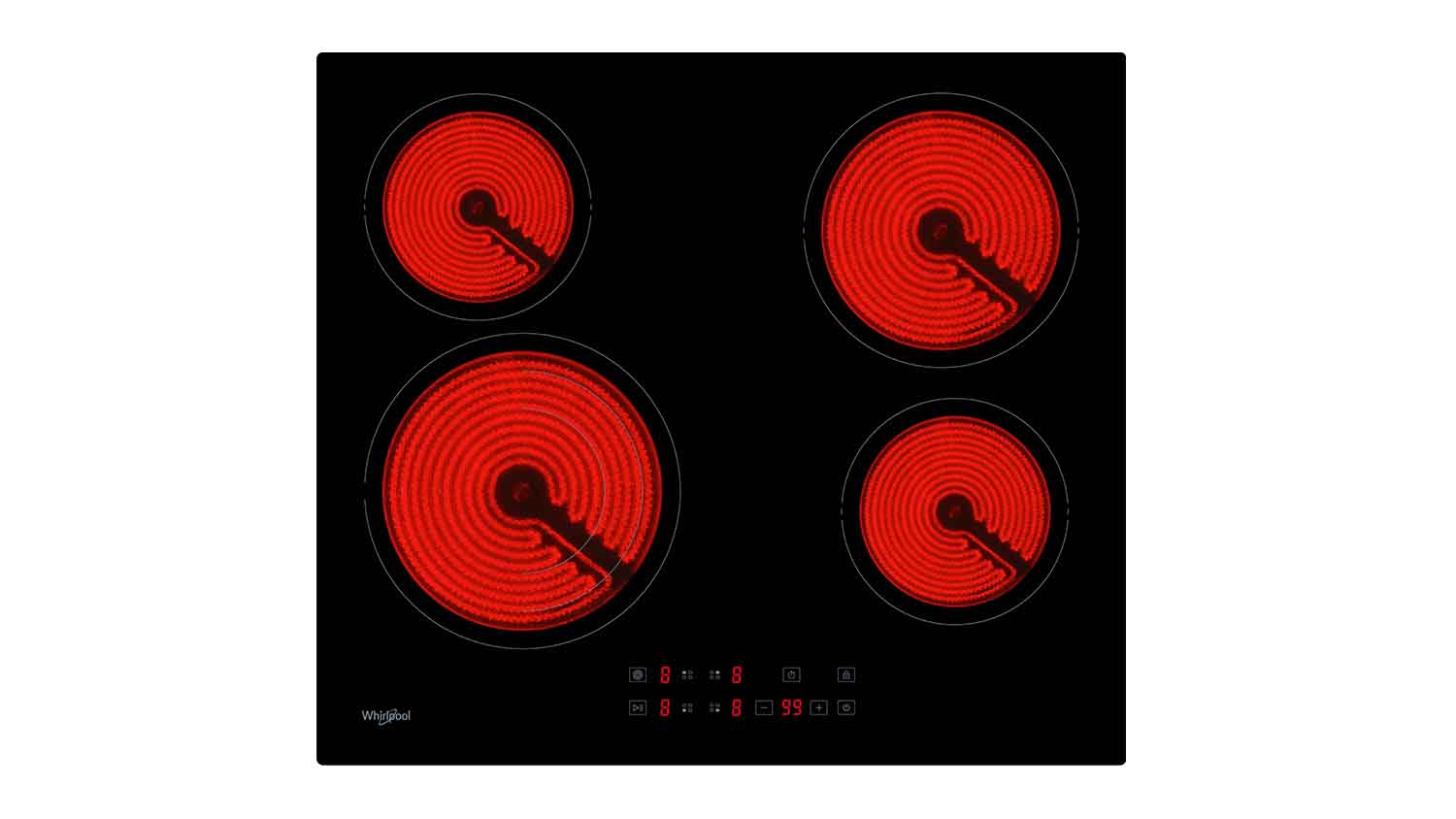 Whirlpool 60cm 4 Zone Ceramic Cooktop - Black (WRT6340AUS)