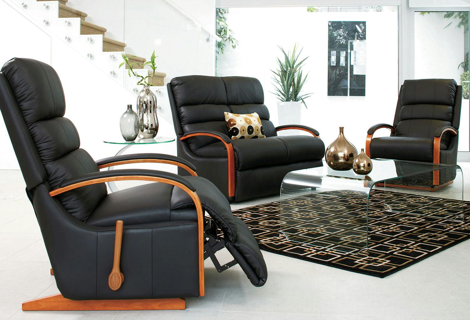 Charleston 3 Piece Leather Recliner Lounge Suite Harvey Norman