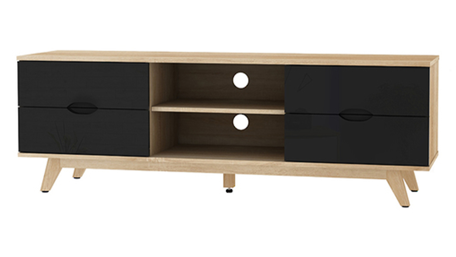 AVS 1.5m TV/AV Entertainment Centre Cabinet - Black (Cubit Series/CB1500SOB)