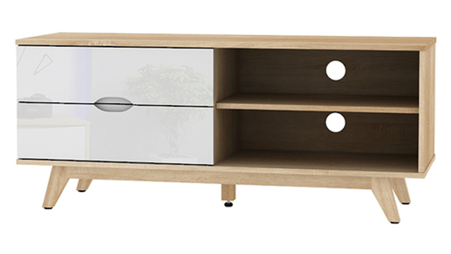 AVS 1.2m TV/AV Entertainment Centre Cabinet - White (Cubit Series/CB1200SOW)