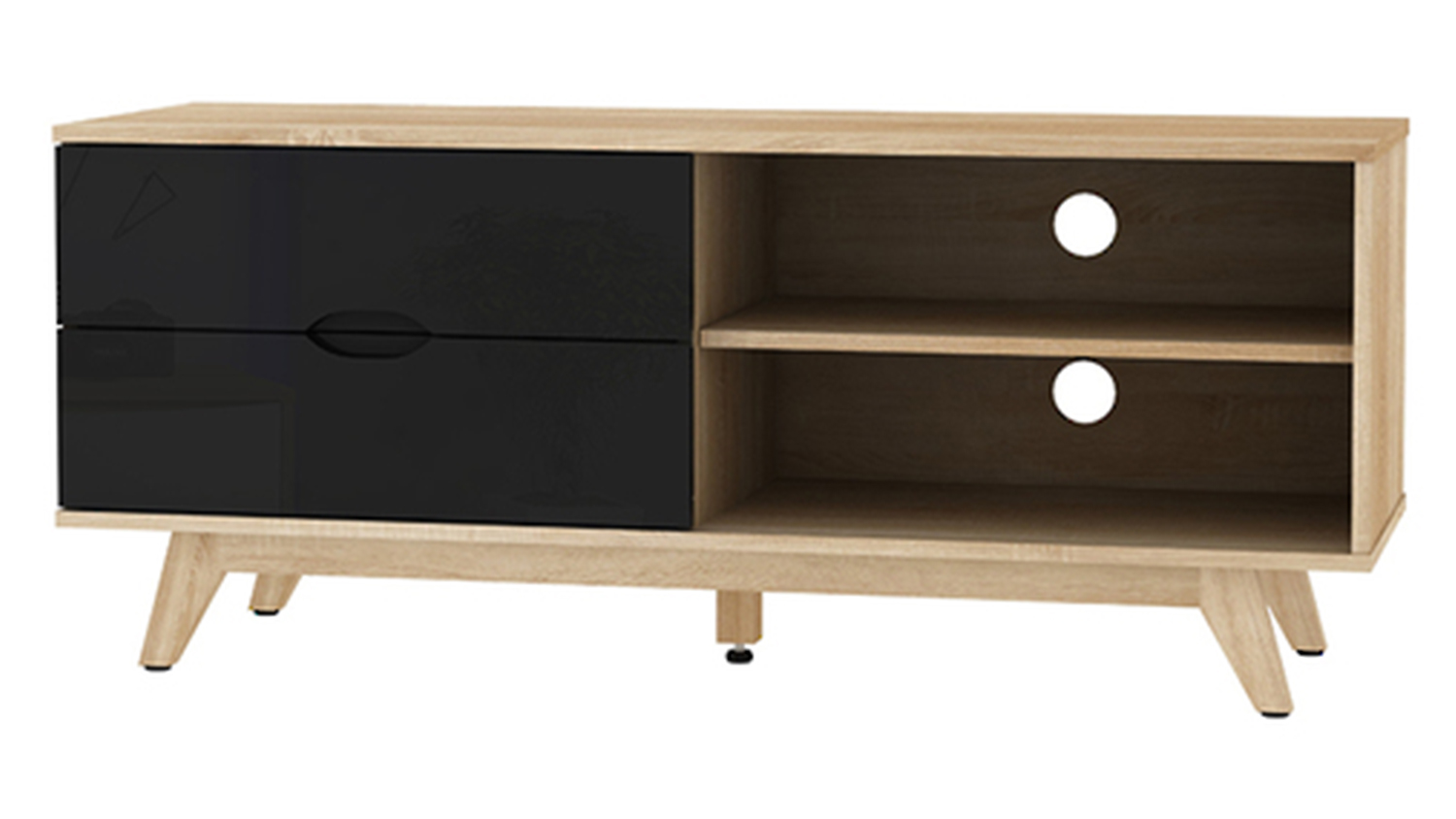 AVS 1.2m TV/AV Entertainment Centre Cabinet - Black (Cubit Series/CB1200SOB)