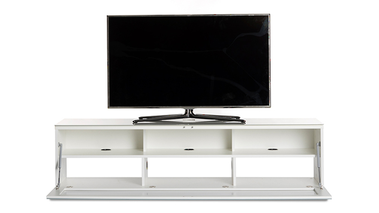 Sonorous 1.65m TV/AV Entertainment Centre Cabinet - White Glass (Studio Series/ST260IWHTWHTBS)