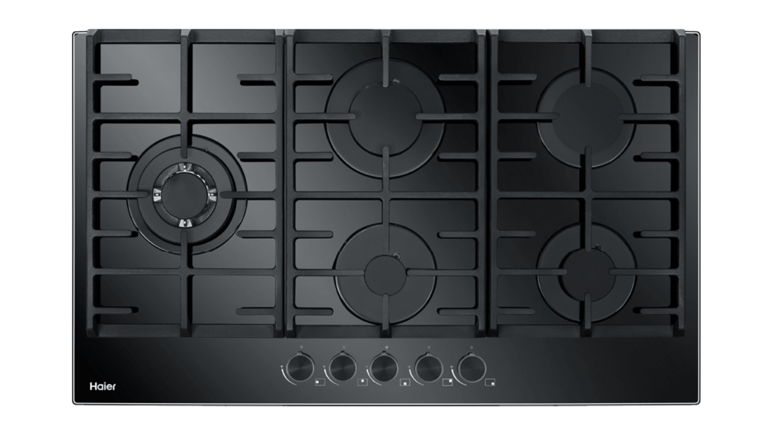 Haier 90cm 5 Burner Gas Cooktop - Black Glass (500 Series/HCG905WFCG3)
