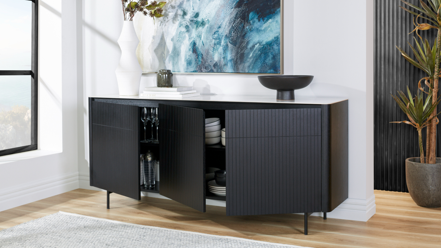 Safi 3 Door Buffet Table