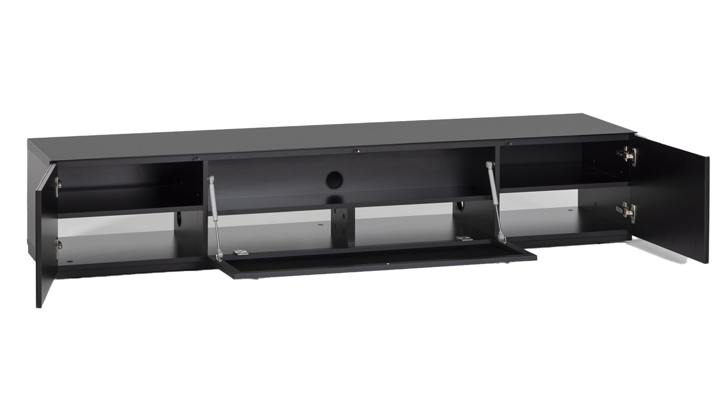 Sonorous 2m TV/AV Entertainment Centre Cabinet - Black Gloss (Studio Series/STD200PBLKBLKBS)