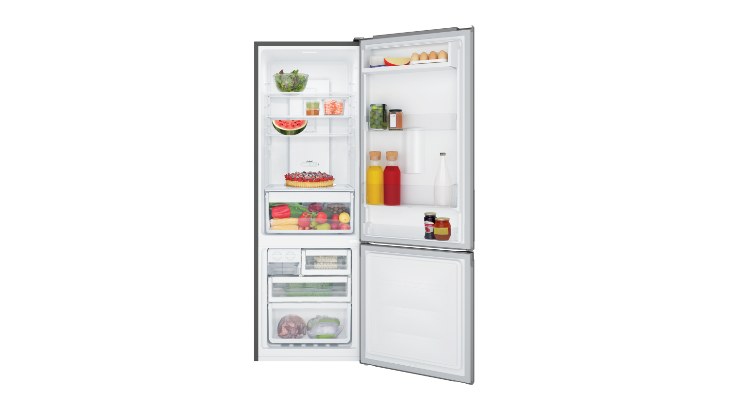 Westinghouse 335L Bottom Mount Fridge Freezer - Arctic Steel (WBB3400AK-X)