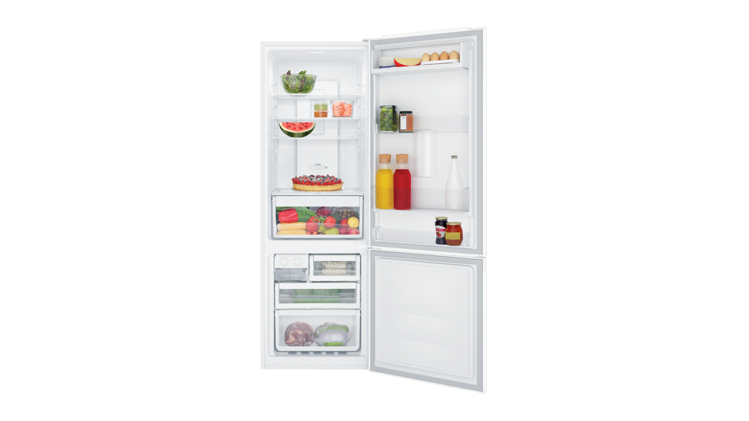 Westinghouse 335L Bottom Mount Fridge Freezer - White (WBB3400WK-X)