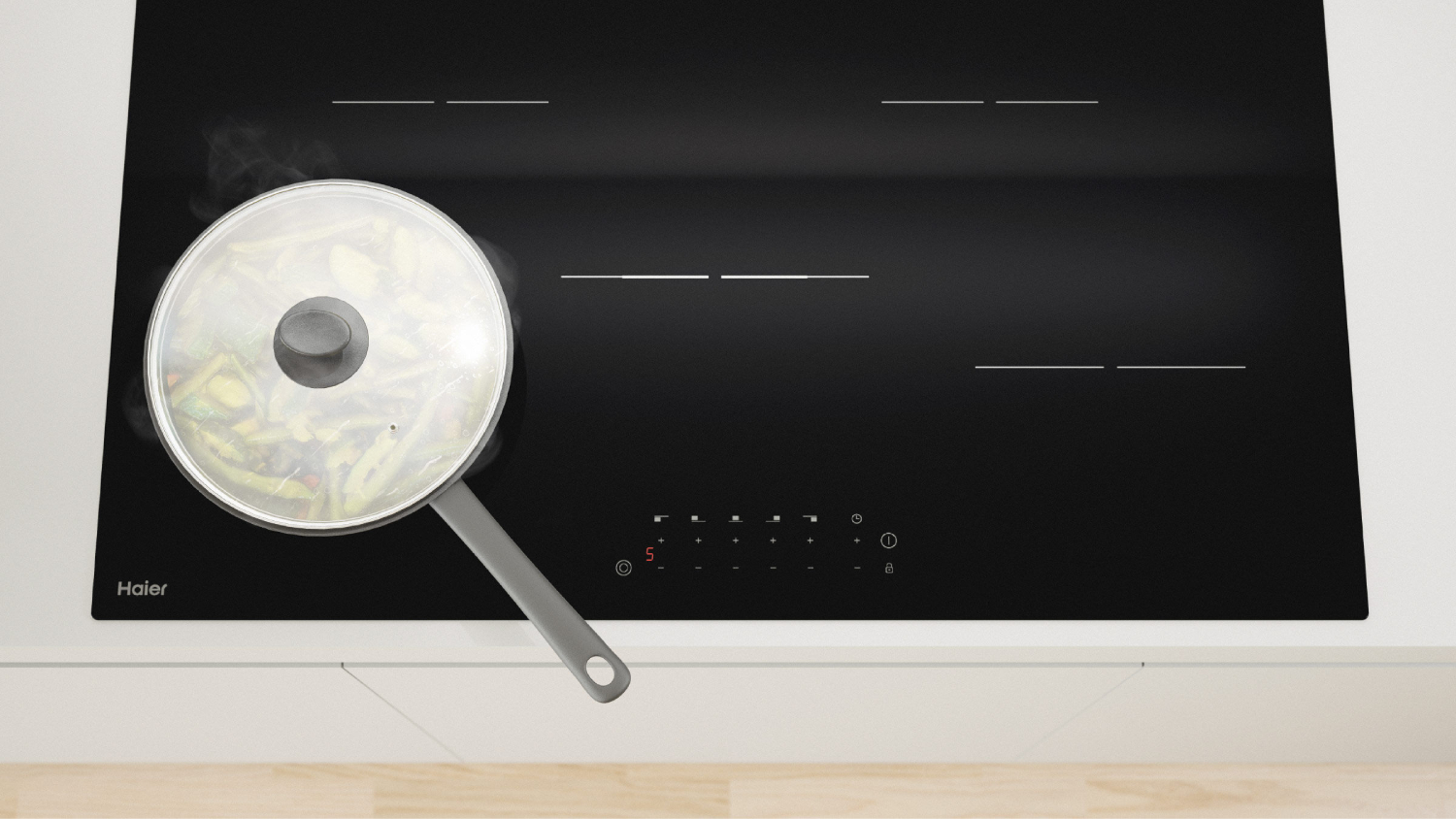 Haier 90cm 5 Zone Ceramic Cooktop - Black (HCE905TB3)