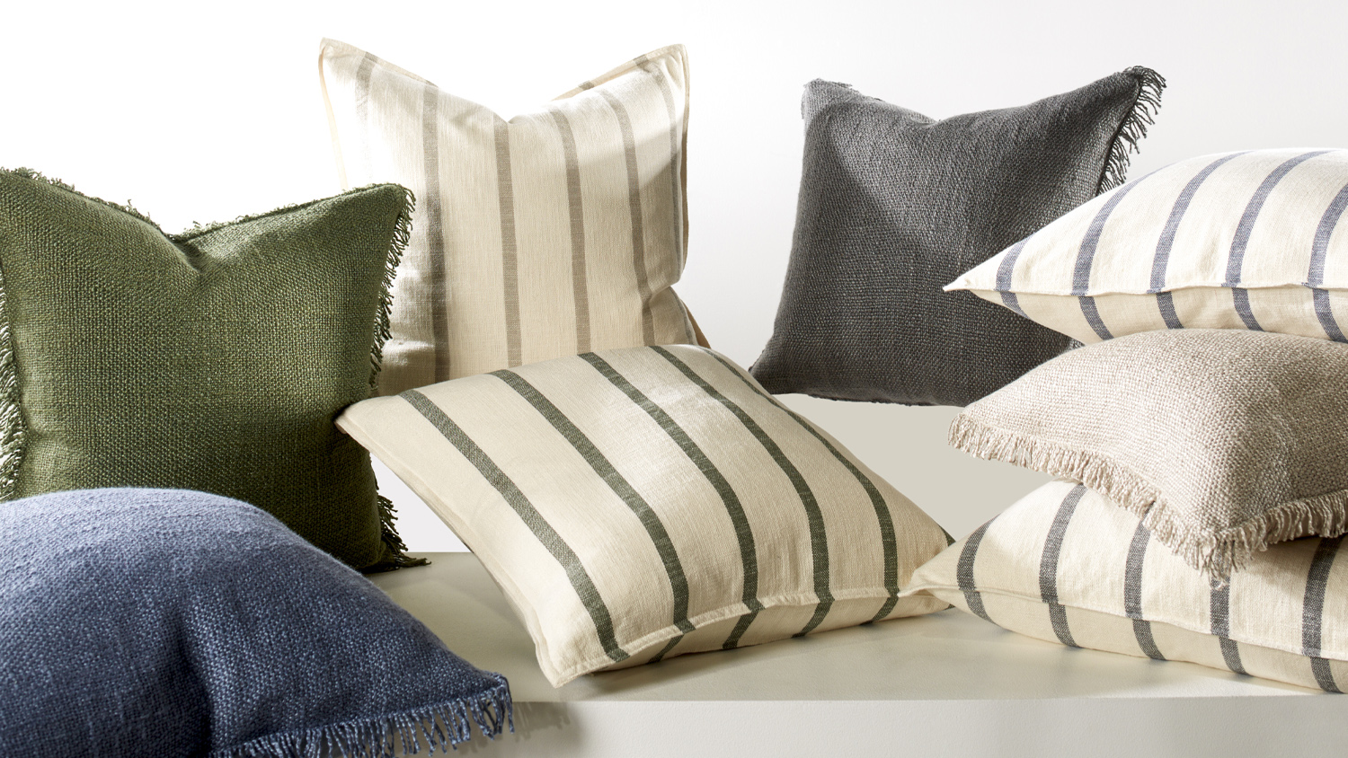 Henley Stripe Square Cushion by L'Avenue